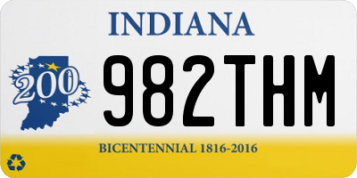 IN license plate 982THM