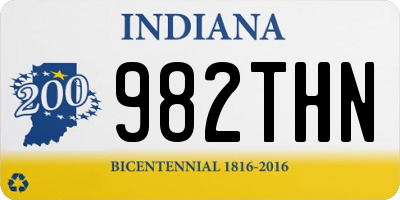 IN license plate 982THN