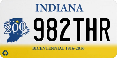 IN license plate 982THR