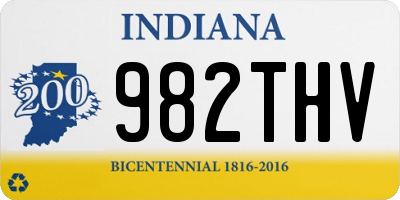 IN license plate 982THV