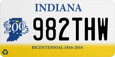 IN license plate 982THW