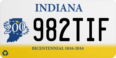 IN license plate 982TIF