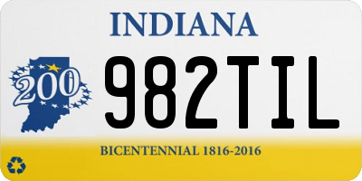 IN license plate 982TIL