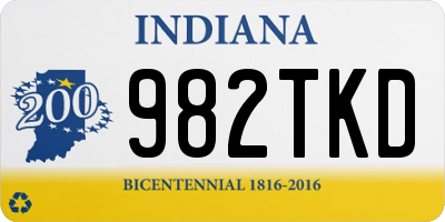 IN license plate 982TKD
