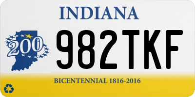 IN license plate 982TKF