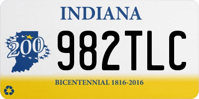 IN license plate 982TLC