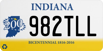 IN license plate 982TLL