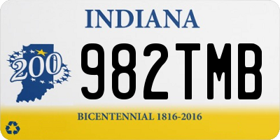 IN license plate 982TMB