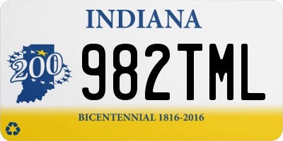 IN license plate 982TML