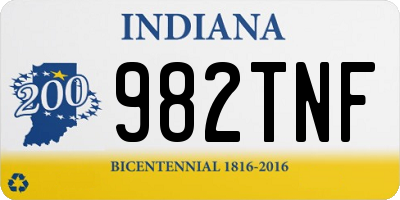 IN license plate 982TNF