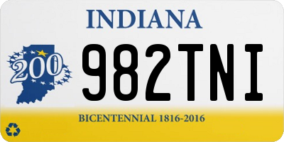 IN license plate 982TNI