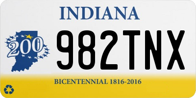 IN license plate 982TNX