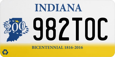IN license plate 982TOC
