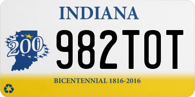 IN license plate 982TOT