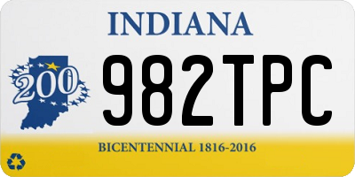 IN license plate 982TPC