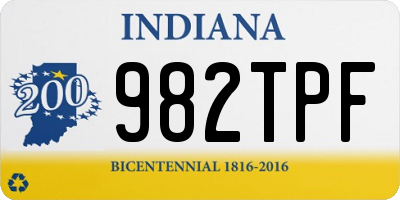 IN license plate 982TPF