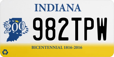 IN license plate 982TPW