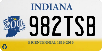 IN license plate 982TSB