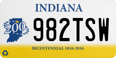 IN license plate 982TSW