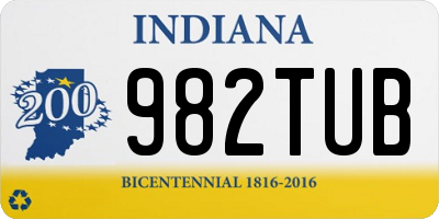 IN license plate 982TUB