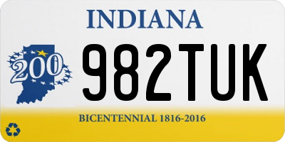 IN license plate 982TUK