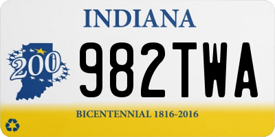 IN license plate 982TWA