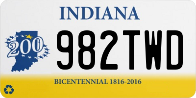 IN license plate 982TWD