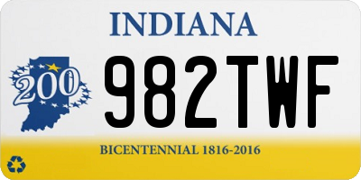 IN license plate 982TWF