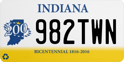 IN license plate 982TWN