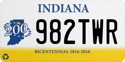 IN license plate 982TWR