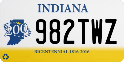 IN license plate 982TWZ