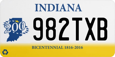 IN license plate 982TXB