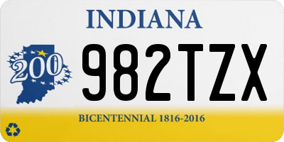 IN license plate 982TZX