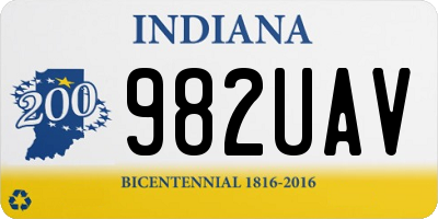 IN license plate 982UAV