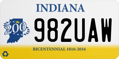 IN license plate 982UAW