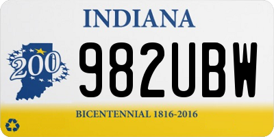 IN license plate 982UBW