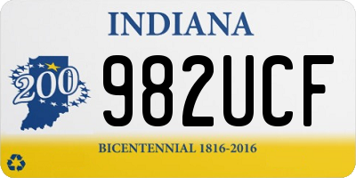 IN license plate 982UCF