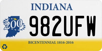 IN license plate 982UFW