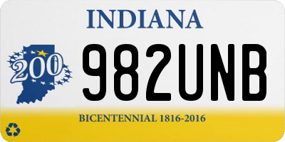 IN license plate 982UNB