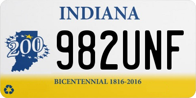 IN license plate 982UNF