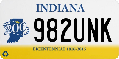 IN license plate 982UNK