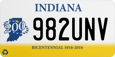 IN license plate 982UNV