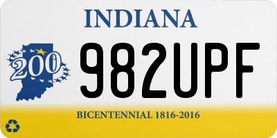 IN license plate 982UPF