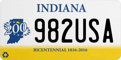 IN license plate 982USA