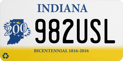 IN license plate 982USL