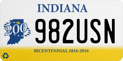 IN license plate 982USN