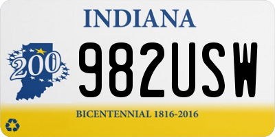 IN license plate 982USW