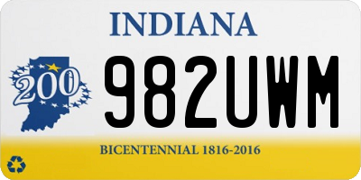 IN license plate 982UWM
