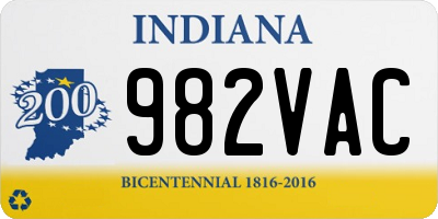 IN license plate 982VAC