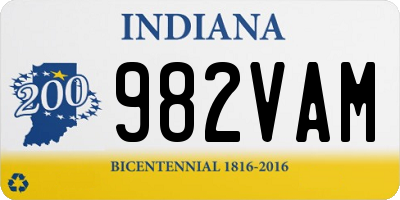 IN license plate 982VAM